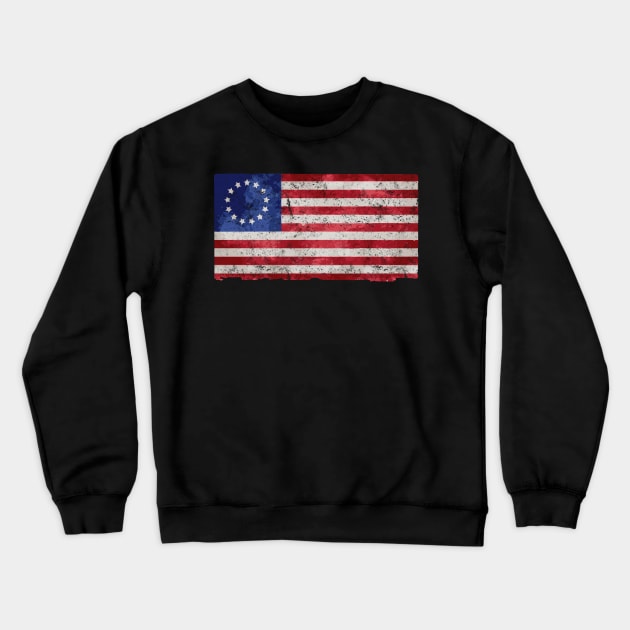 Betsy Ross Flag Crewneck Sweatshirt by amitsurti